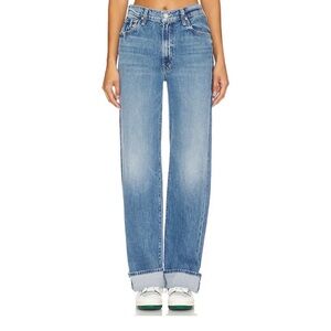 MOTHER Superior The Dodger Skimp Cuffed Jeans Medium Blue 24